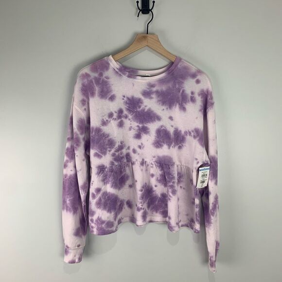 BP Purple Tie Dye Babydoll Sweatshirt S - Picture 2 of 8